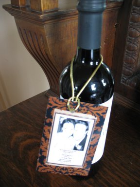 Pergola Party Photo Booth Wine Bottle Hang Tag